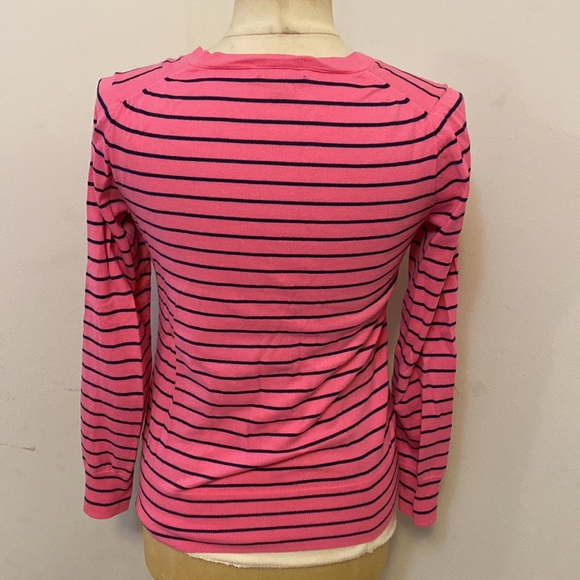 J. Crew pink and Navy Blue Striped V-Neck Sweater, Small Bundle 4/$24 Sale - Picture 3 of 9